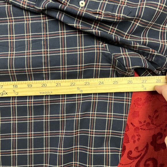 Charles Tyrwhitt Flannel Shirt Mens XXL Blue Plaid Classic Fit Non Iron Button - Picture 6 of 10